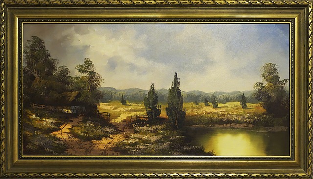 starý obraz s krajinkou
